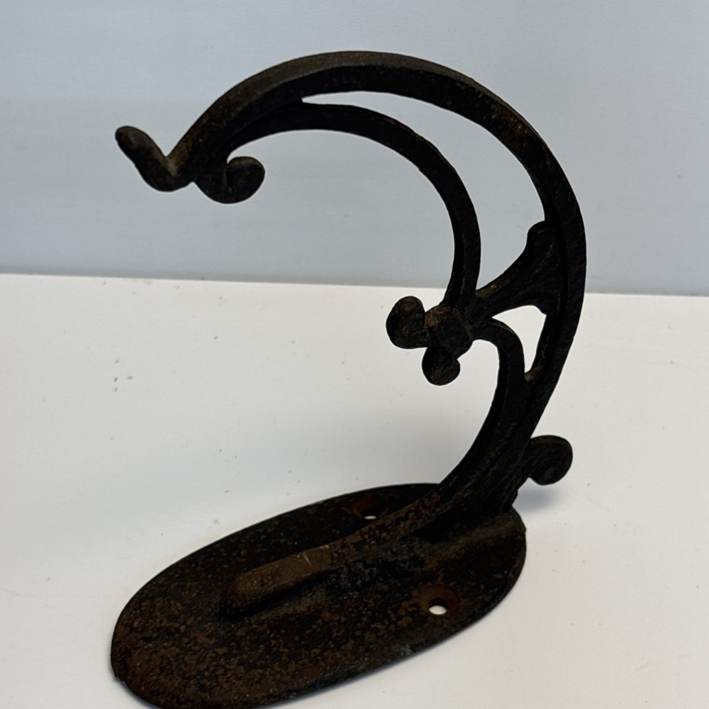 Antique Cast Iron Half Round Gutter Bracket 5½” Ornate Scroll