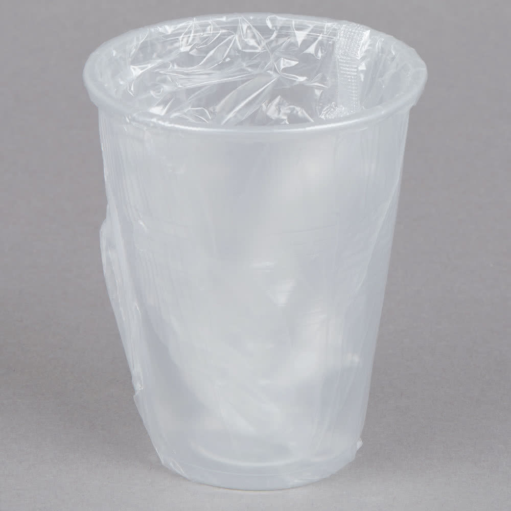 3000 CASE 9 Oz Individually Wrapped Hotel Drinking Cups Clear Plastic Individual