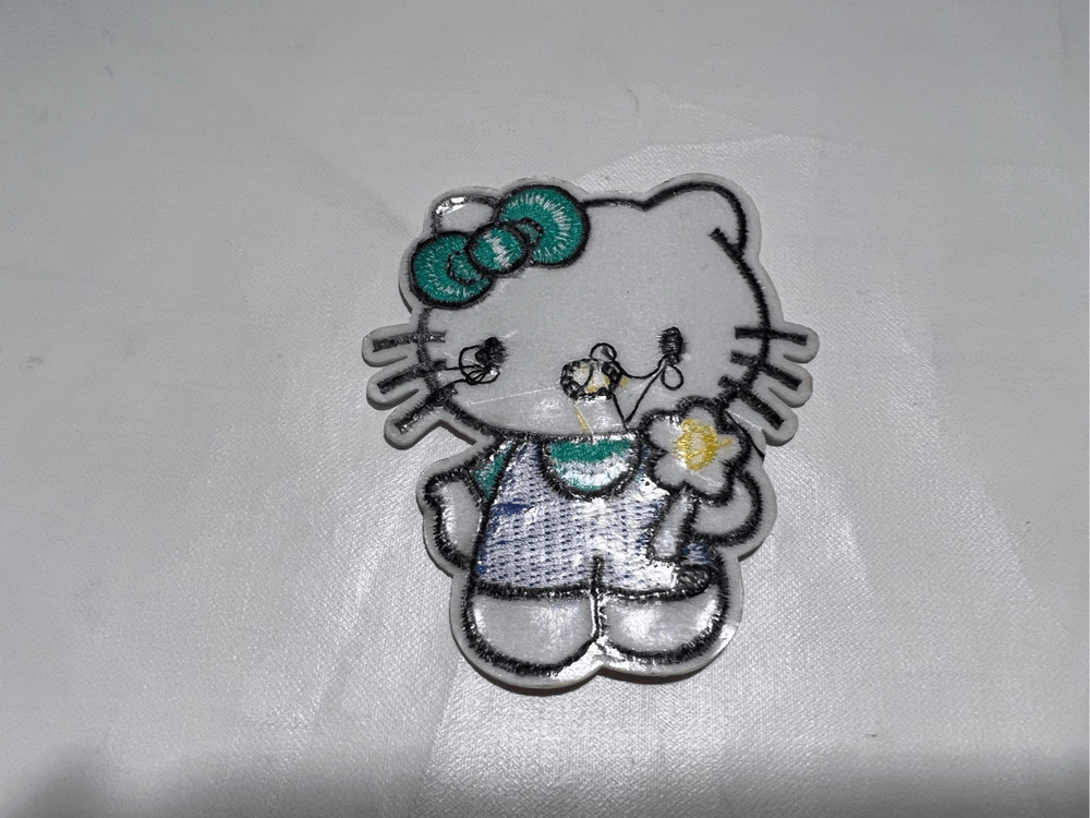 Hello Kitty in Blue Over Alls Iron on Patch