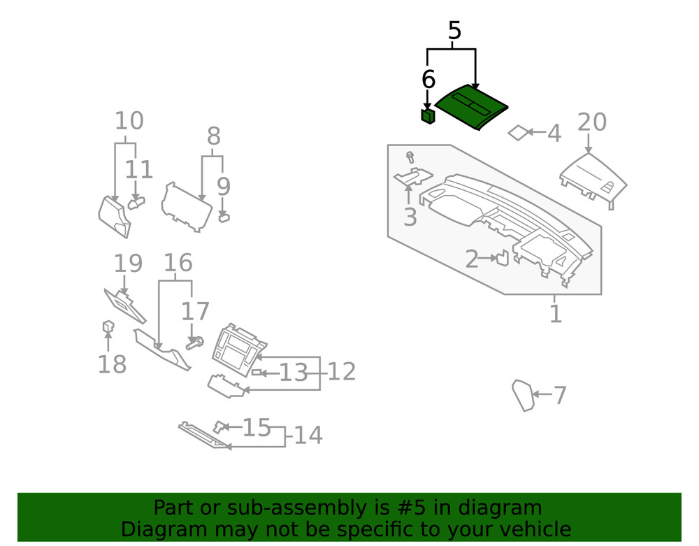 Genuine Nissan Instrument Panel Cover 68414-EL00A