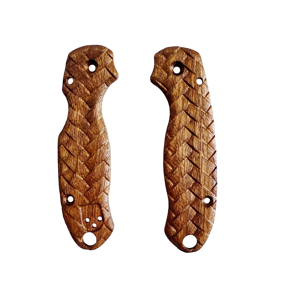 Nobleweave walnut scales for Spyderco Paramilitary 3