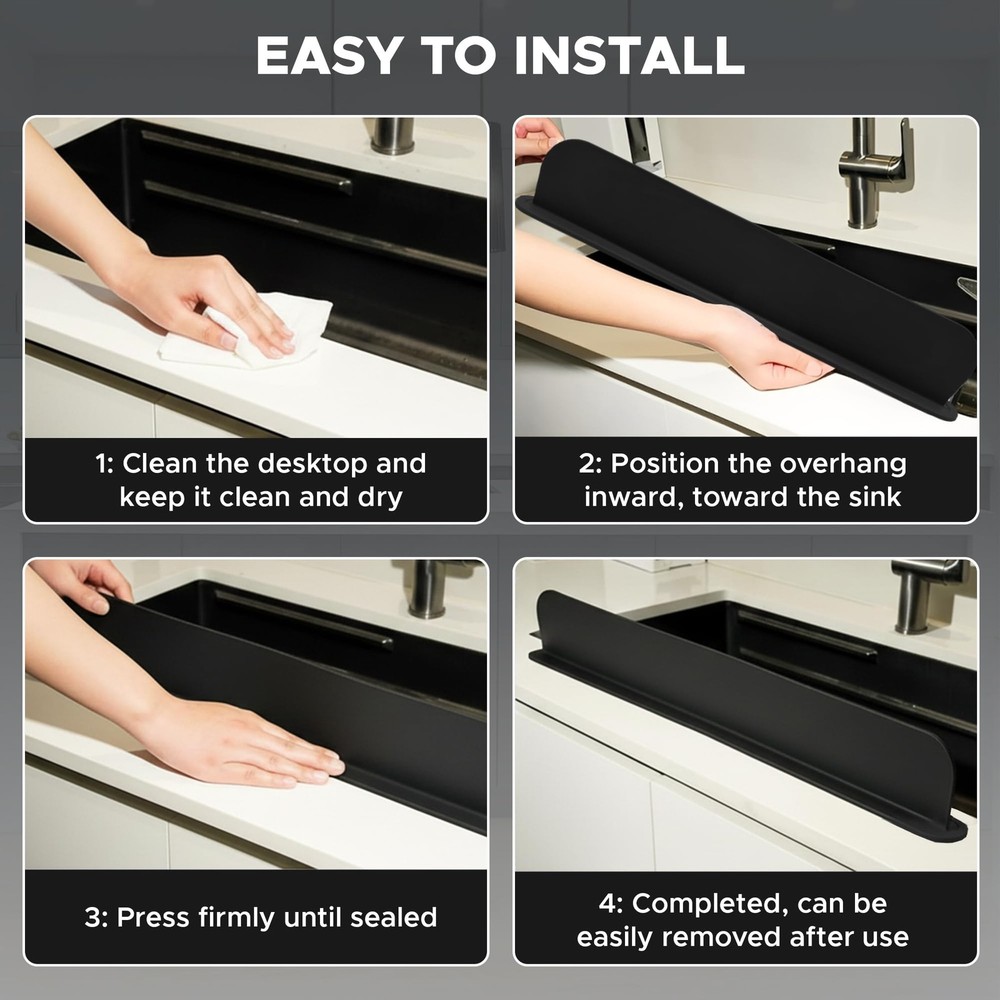 Silicone Sink Splash Guard | Water Splash Guard Backsplash Protector for Kitc...
