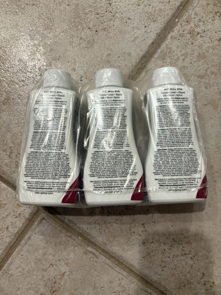 Rit All Purpose Liquid Dye, Wine, 3 Pack Lot