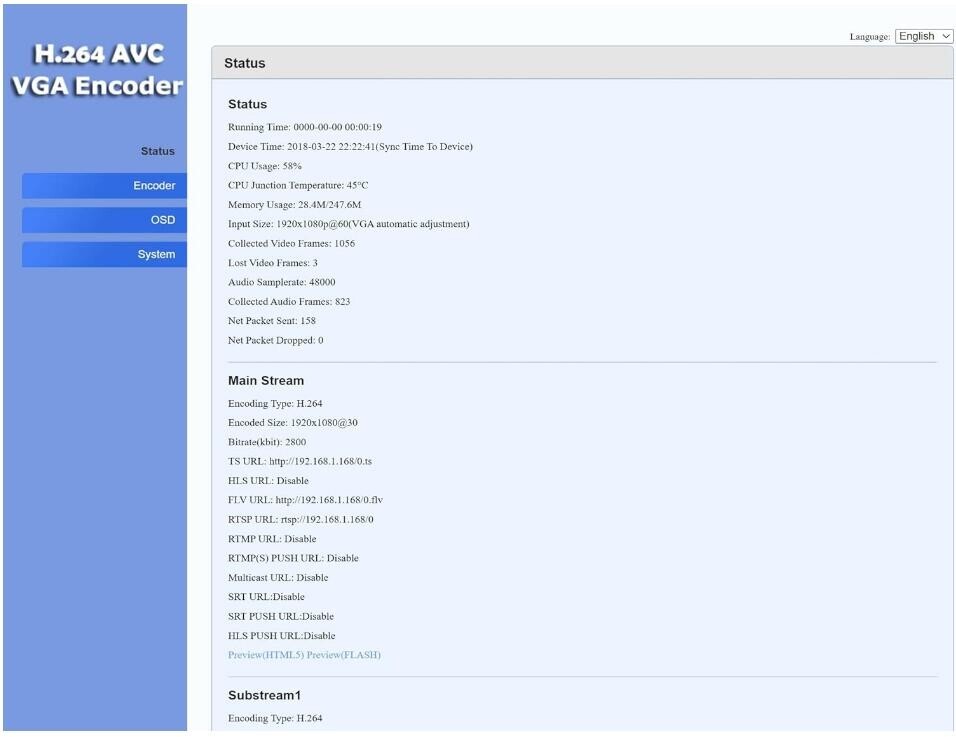 H.264 VGA Video Encoder VGA to IP Stream for IPTV, Live Stream, Broadcast Suppor
