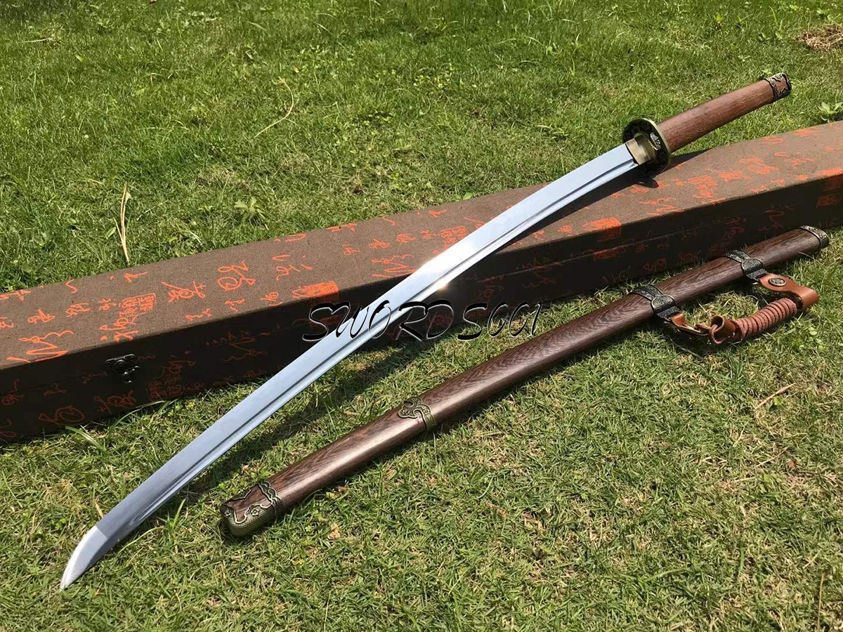 Japanese Gunto Military Saber Sakura Katana T10 Steel Rosewood Samurai Sword