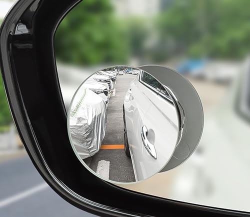 Suction Blind Spot Mirrors, 2 Pcs Black 2 Inch Angle Adjustable Reverse black