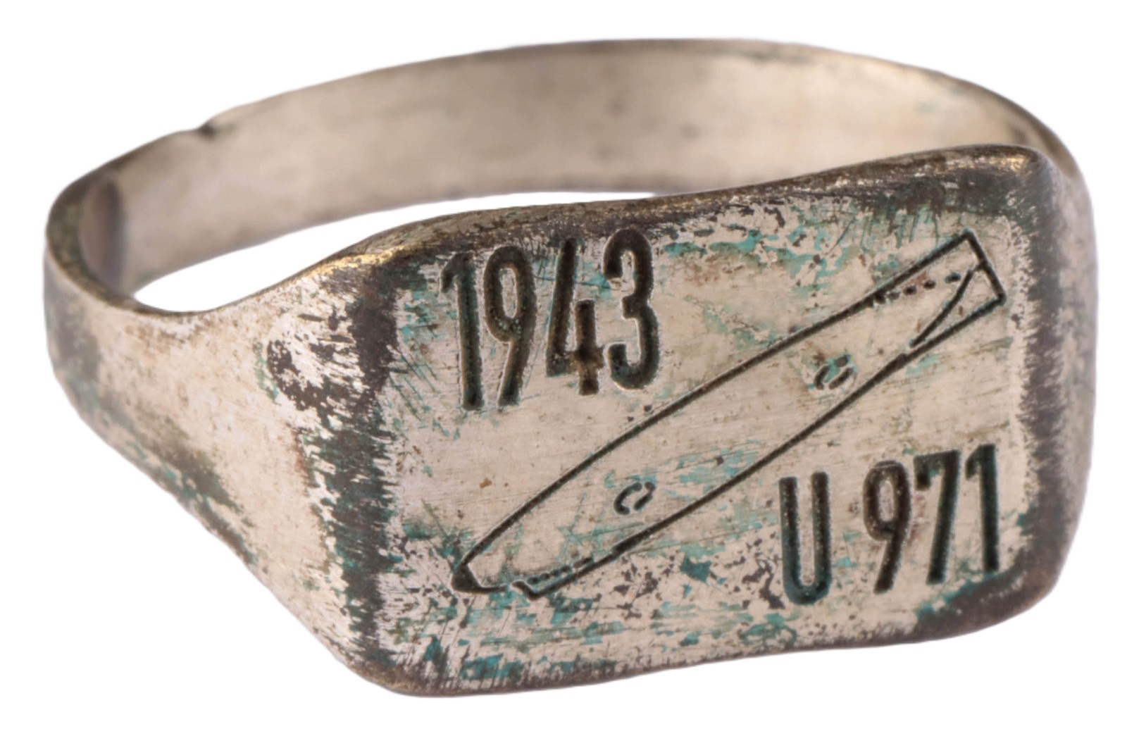 U971 Zeppelin 1943 U-boat WW2 German ring naval submarine U-Boot Kriegsmarine