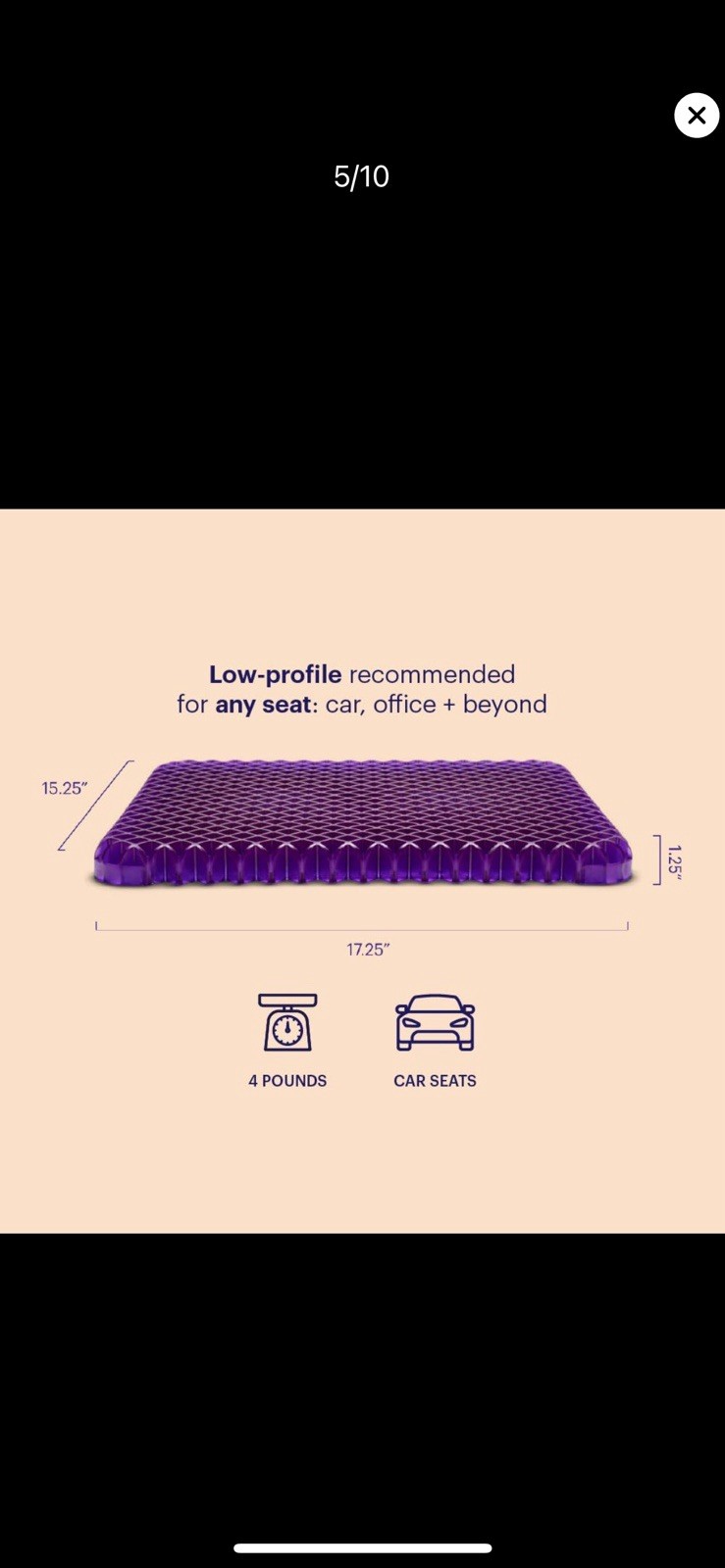 Purple Simply Seat Cushion 1” Designed For Travel