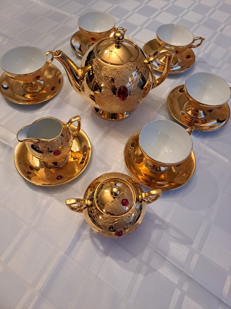 22K gold tea Cup set