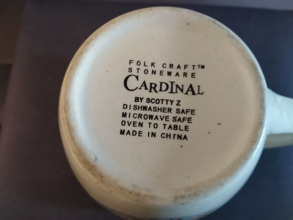 Folkcraft Cardinal stoneware mug