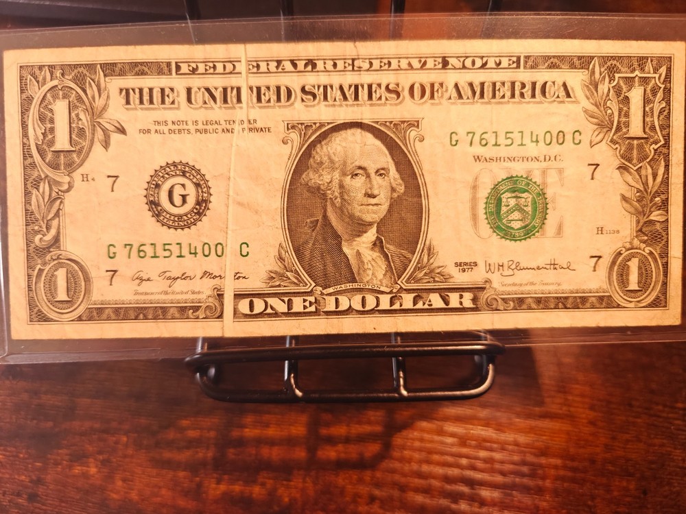 1977 $1 Federal Reserve Note "Gutter Fold Error"