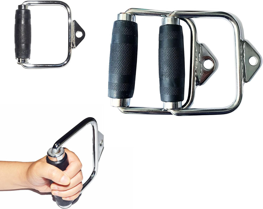 LAT Pull down Bar, Strength Training Deluxe Single Double D Handle Tricep Rope,
