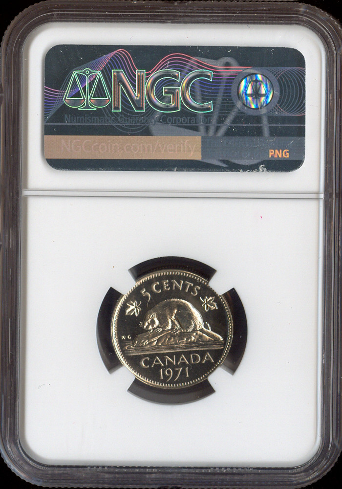 1971 Canada 5 Cents 5C NGC MS65 - Quality