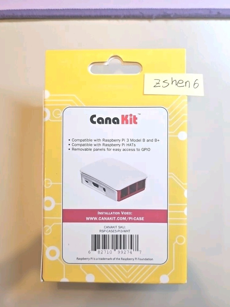 CanaKit Raspberry Pi 3 B+ Case - White/Red - Compatible with Pi 3 B B+ HATs