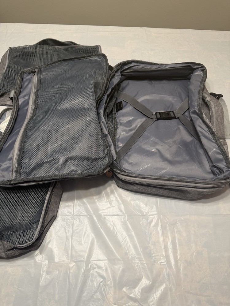 Vancropak Gray Expandable Carry On Backpack with Packing Cubes
