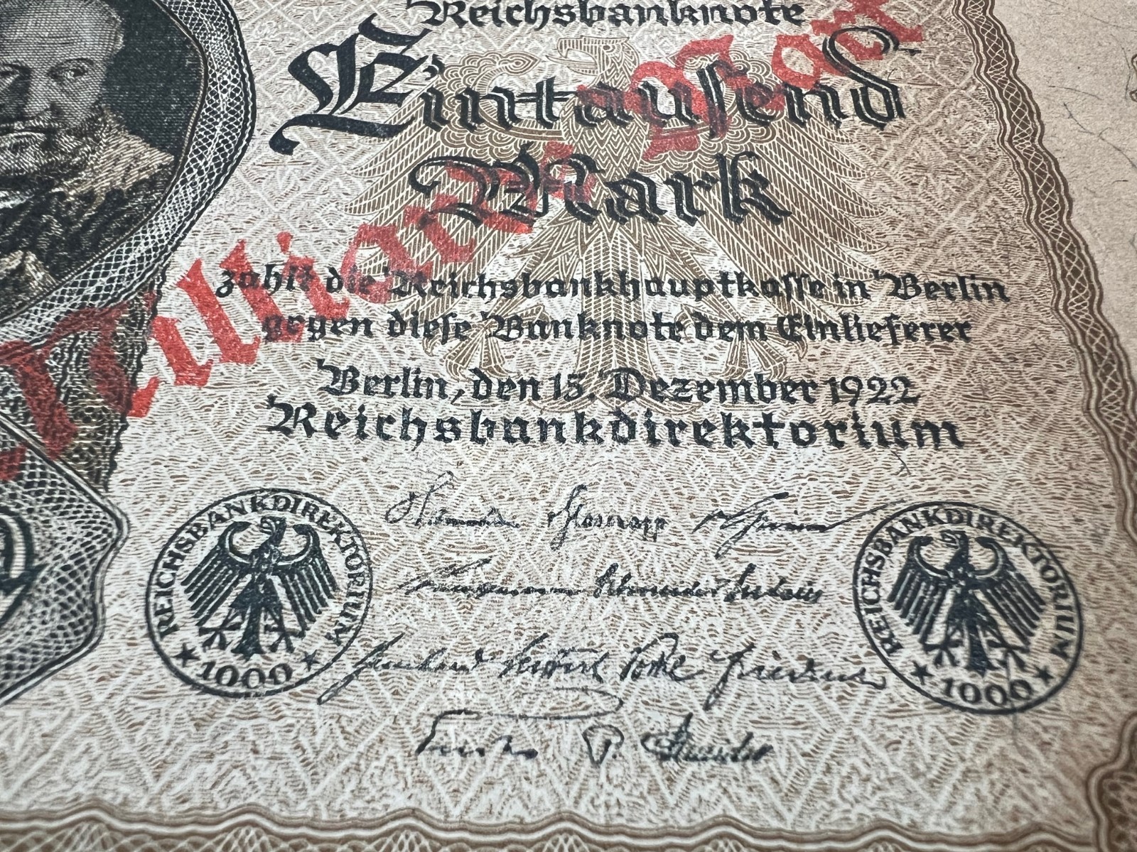 1922 German 1 Billion Mark Banknote WW1 Military Inflation Fascist Hitler Nazi