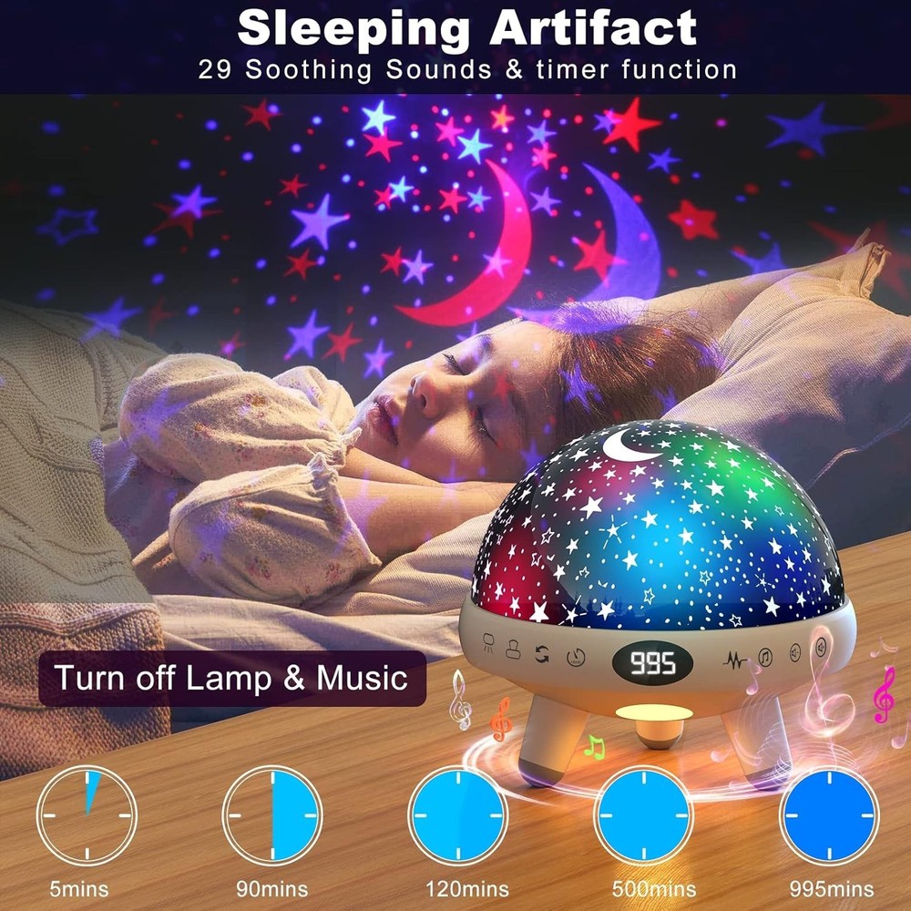Kids Sound Machine with Night Light Projector