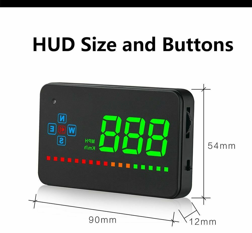 A2 Head Up Display GPS Digital Speedometer Electronics Auto Windshield Projector