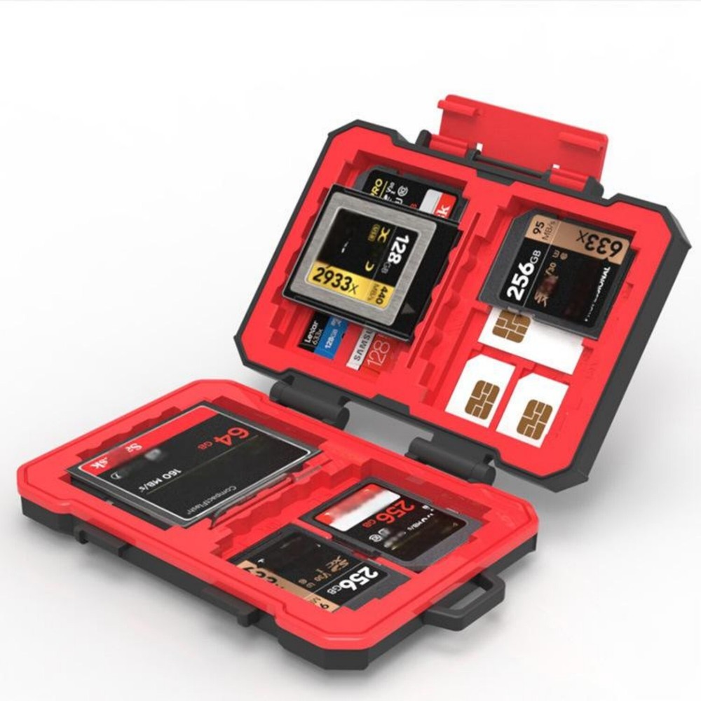 Memory Card Case Waterproof Shockproof Holder, CF XQD SD TF SIM Organizer