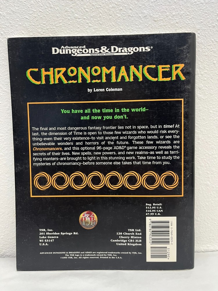 Dungeons and Dragons 2e Chronomancer Accessory