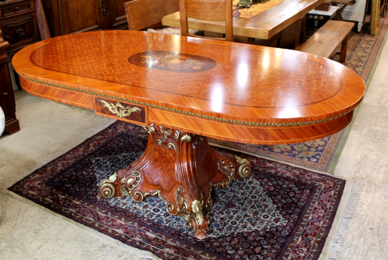 Italian Antique Princes Katia Style Inlaid Rosewood Dining Table