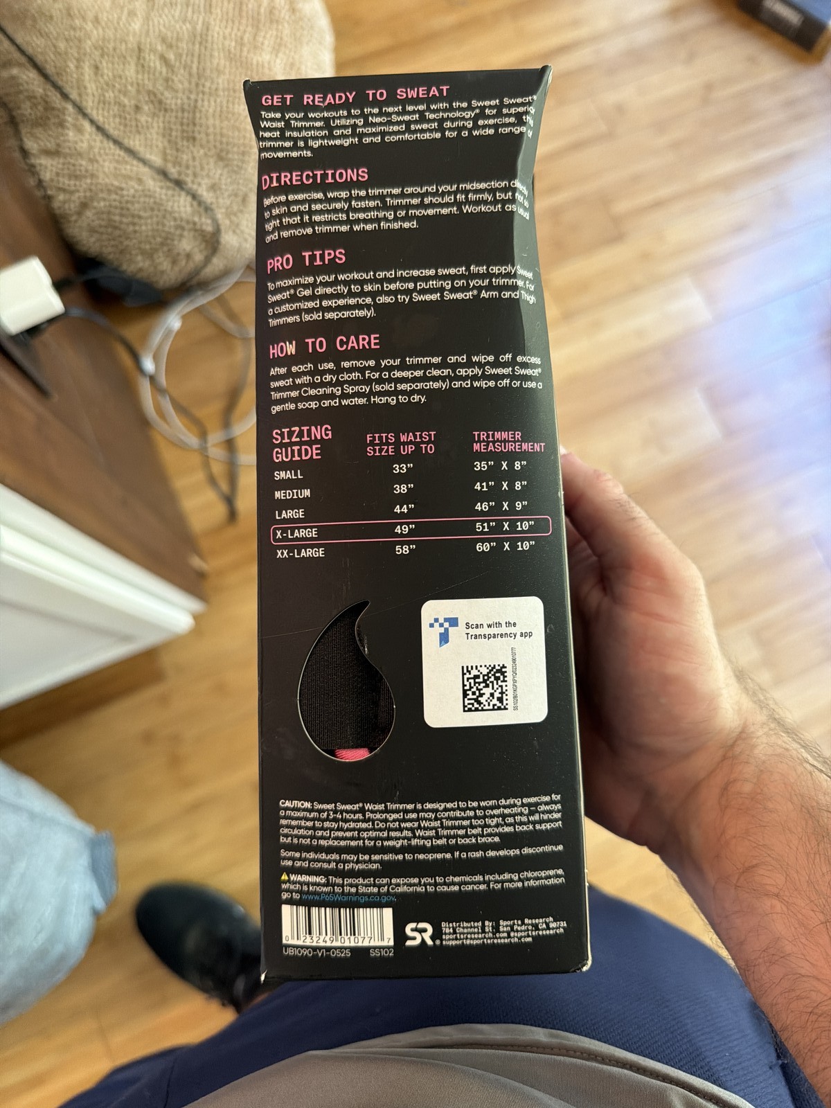 Sweet Sweat Sports Research Core Series Waist Trimmer Pink X-Large Workout