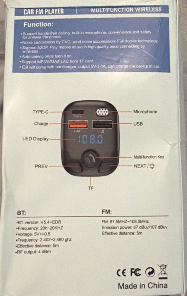 New MP3 Fm Transmitter with Fast charging