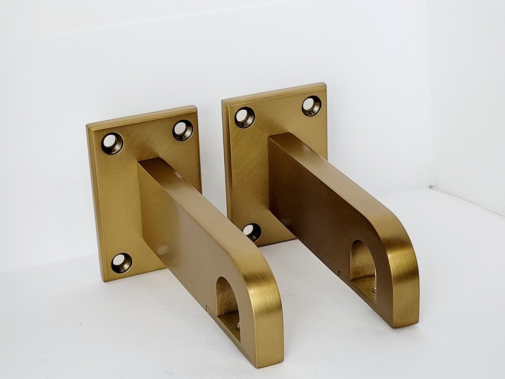 Restoration Hardware Bayonne Solid Brass End Brackets Small LBB Open Box