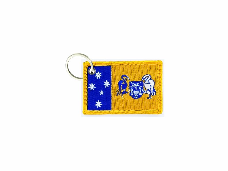Keychain keyring embroidered patch double sided flag australia capital territory