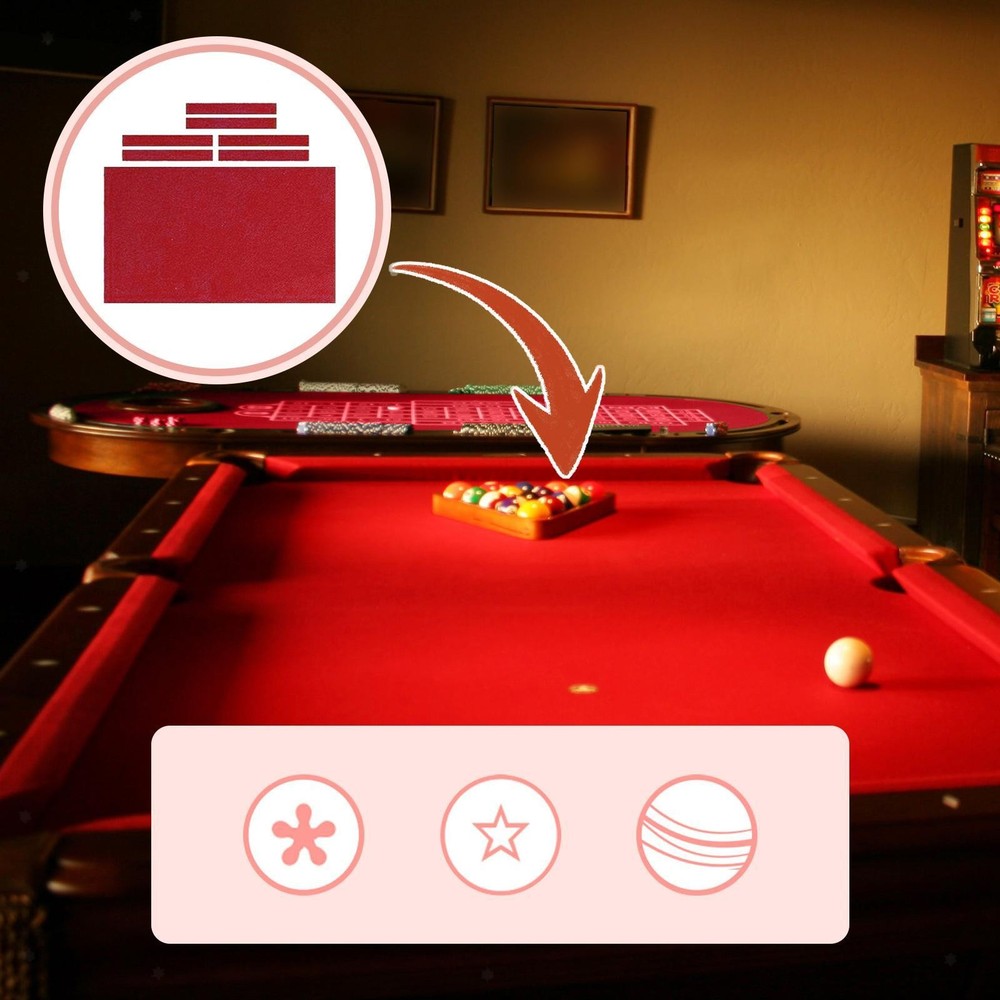 Billiards Pool Tablecloth with Cushion Strips 7ft Red