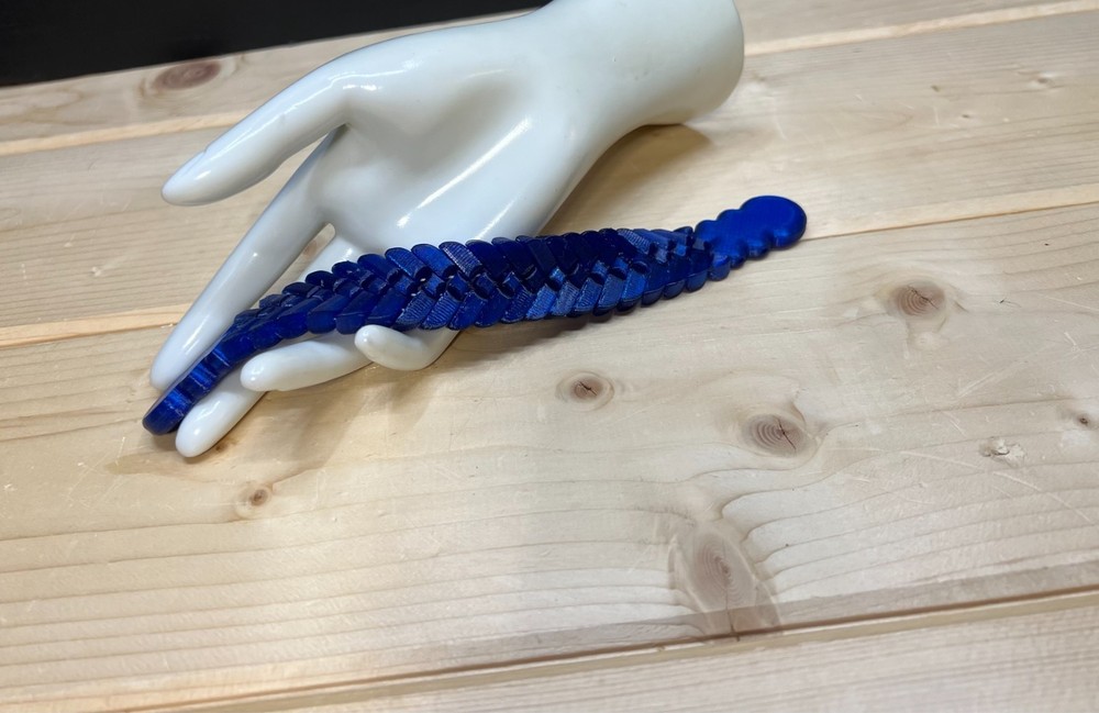 Blue snake skin texture Chotki handmade 3D printed Size 21 cm 31 gram