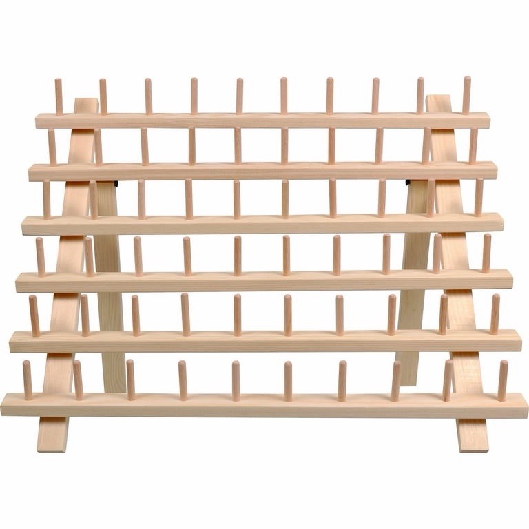 60 Spool Wooden Thread Rack For Small Thread Cones Embroidery Spools