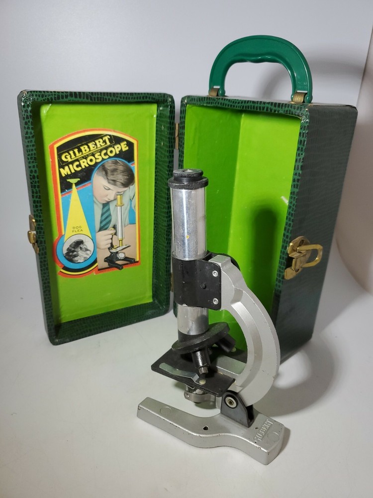 Vintage Gilbert Microscope with Original Green Case S-15