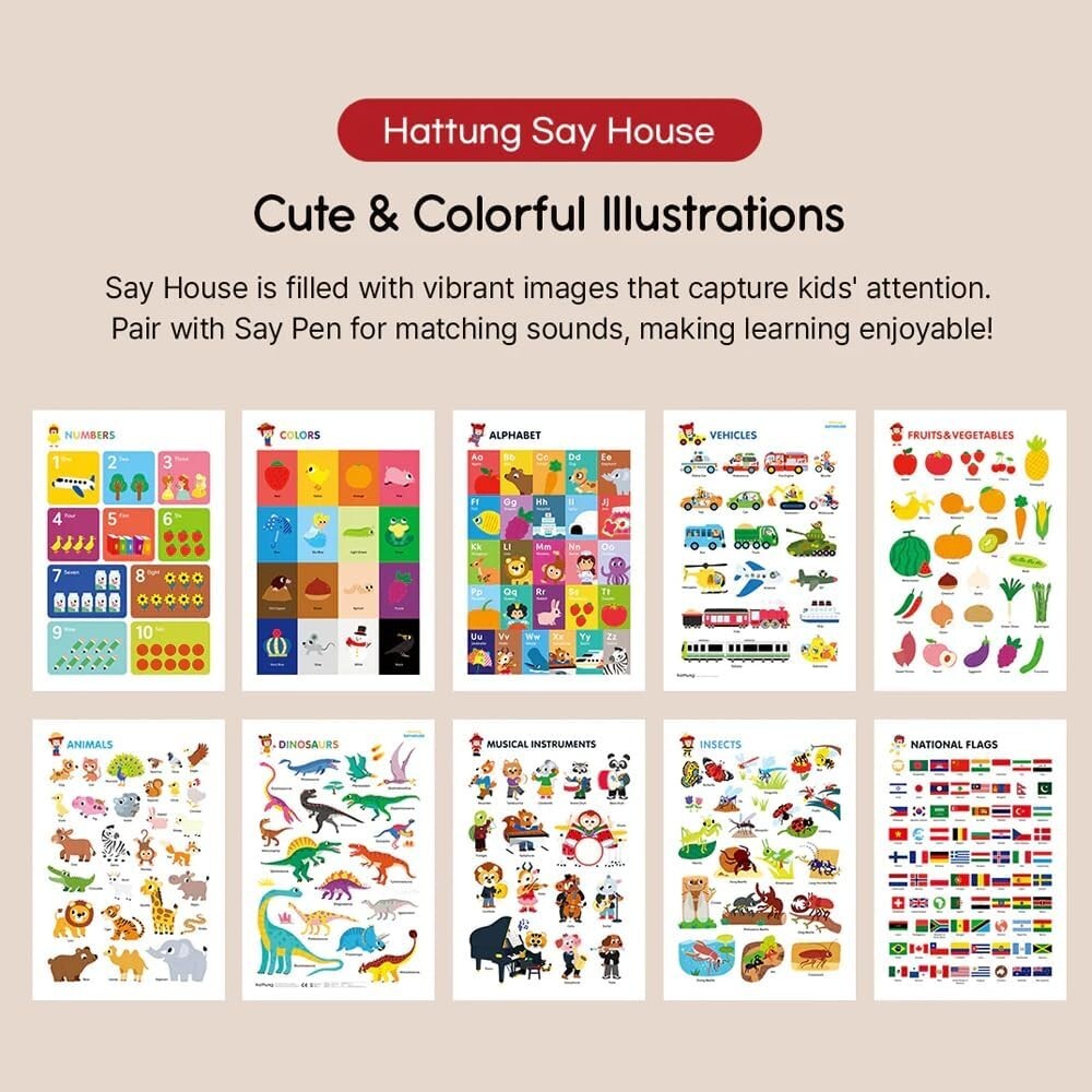 Livevie Interactive Learning Board with Talking Pen Learn Fruits, Numbers & More