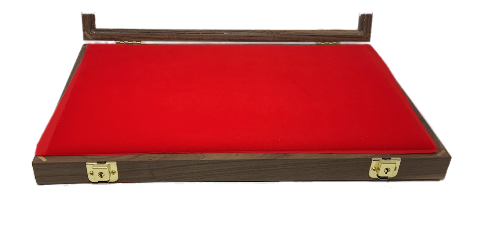 Walnut Wood Display Case 12 x 18 x 2 for Arrowheads Knives Collectibles Coins