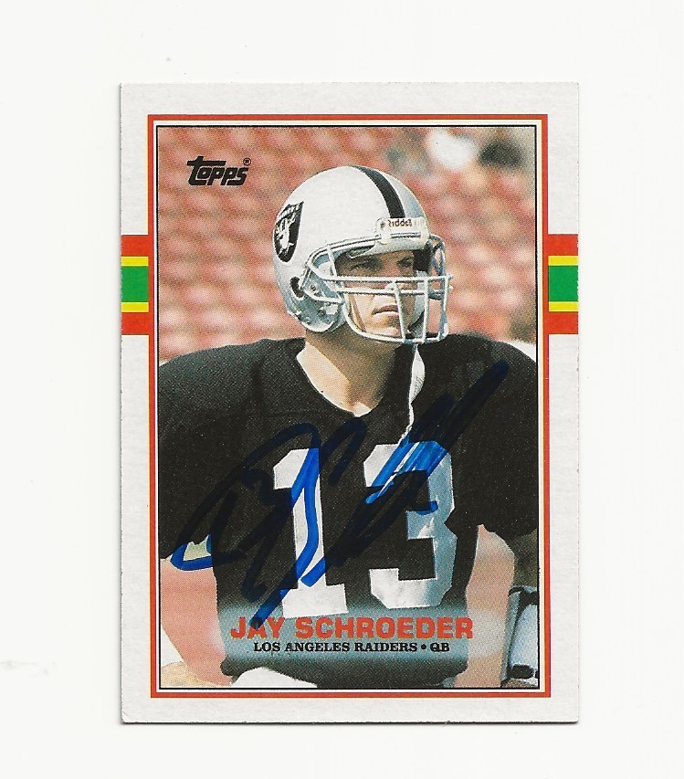 JAY    SCHROEDER      RAIDERS      AUTOGRAPHED   CARD