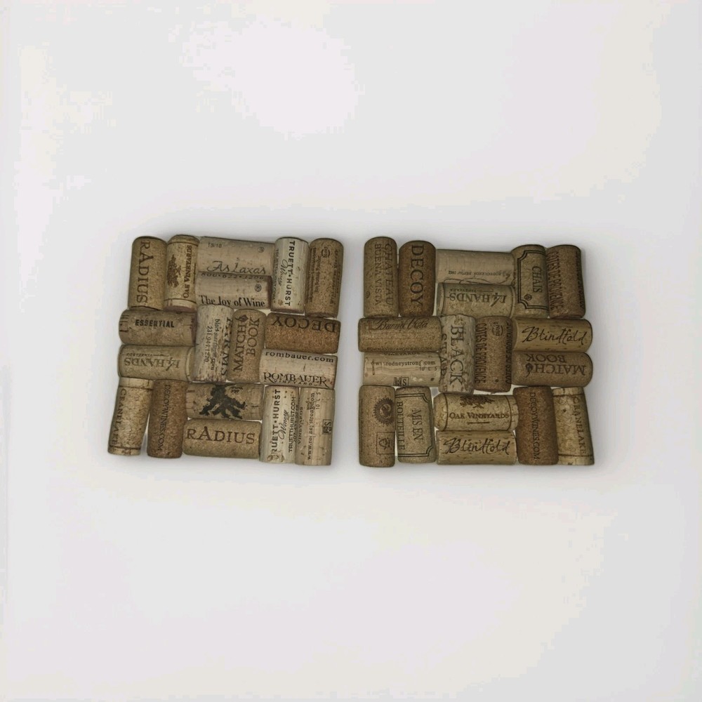 5" X 5" Wine Cork Trivet Pair