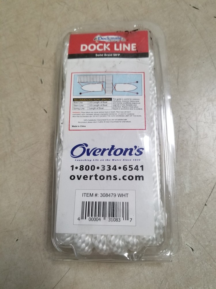 Dockmate DOCK LINE  Solid Braid MFP  3/8"x 15' 12" Eye Splice