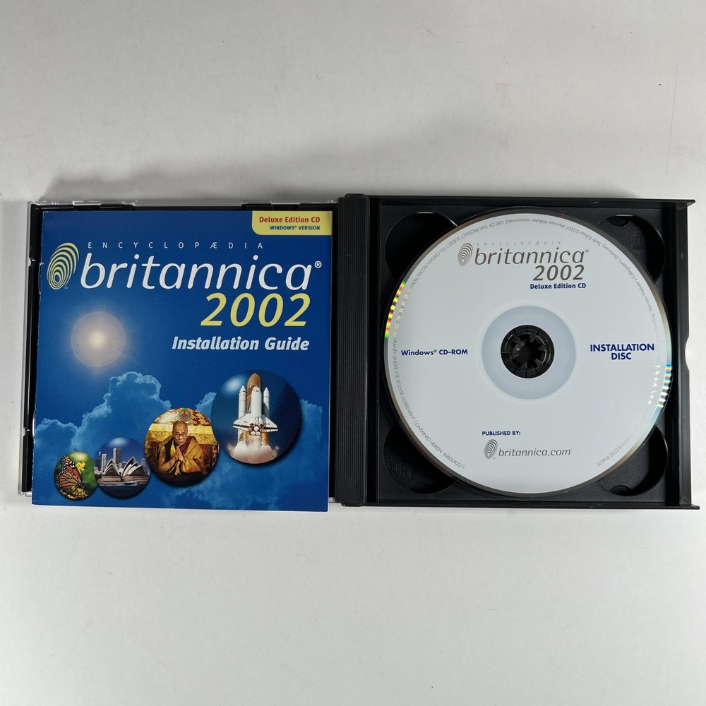 Encyclopedia Britannica 2002 Deluxe Edition CD Windows Version 3-Disc Set