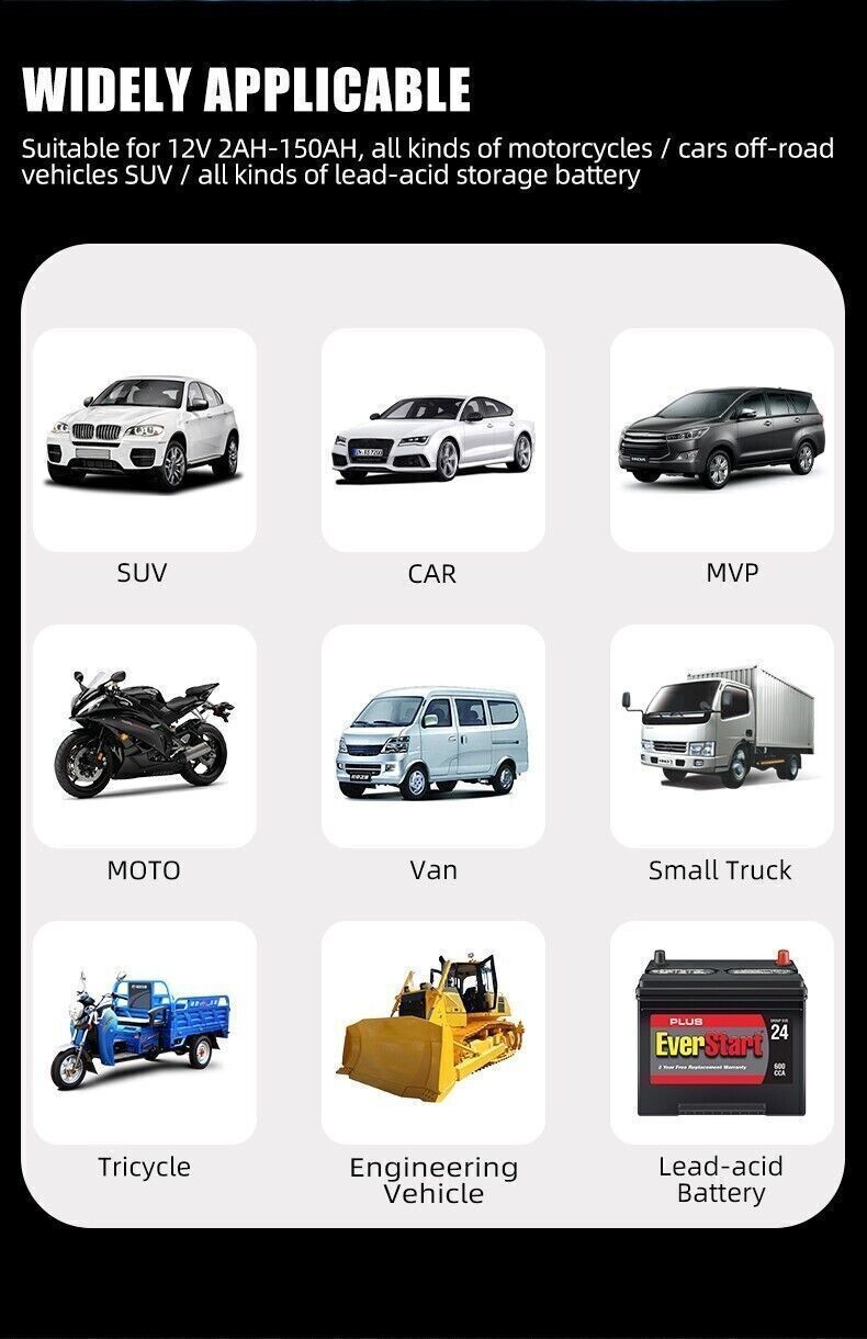 12V Smart Car Battery Charger Automatic Lifepo4 Repair Maintainer Trickle New