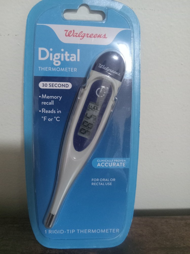 Digital Thermometer 30 Second Rigid-Tip Thermometer with Memory recall