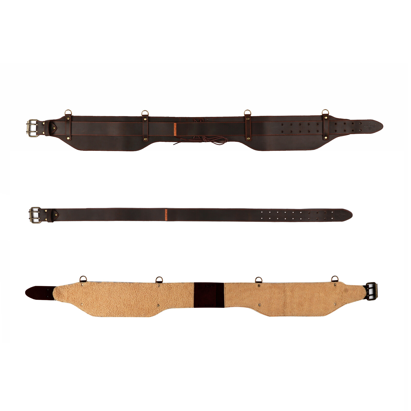 TOURBON Leather Logging Belt Kits Felling Tools Carry Suspenders Adjustable Gift