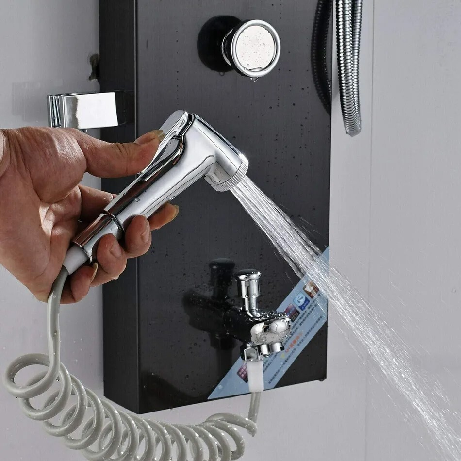 Stainless Steel LED Shower Panel Tower System Rainfall Waterfall Shower Head