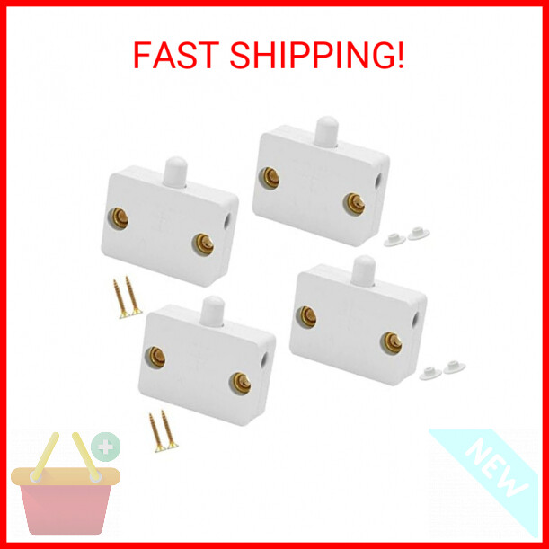 4Pcs Cabinet Lamp Switch, White Closet Light Switch Automatic Door Switch Wardro