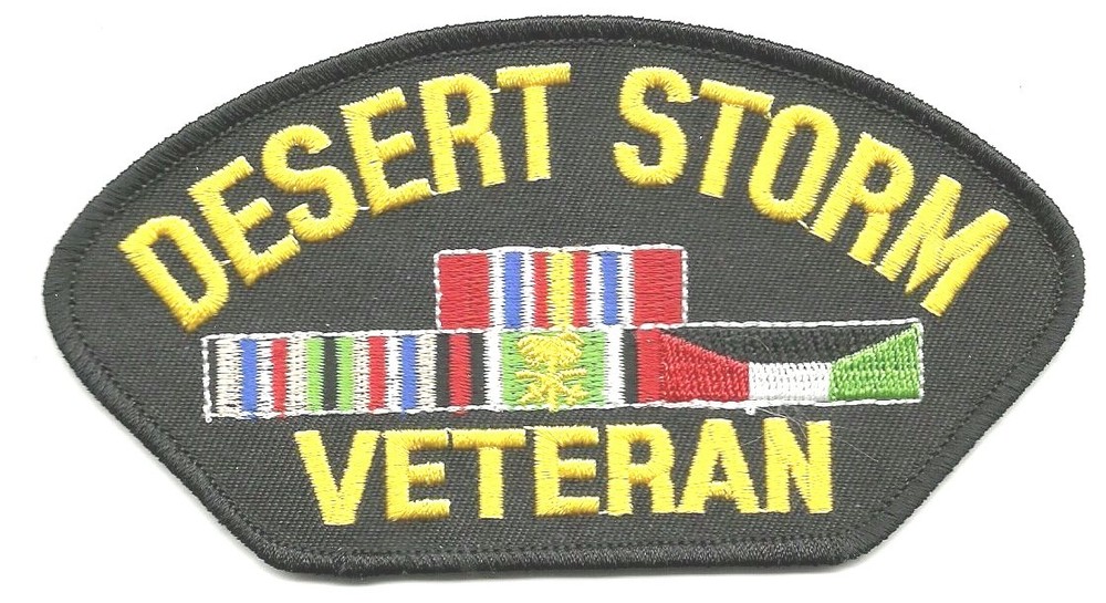 DESERT STORM VETERAN RIBBON SHOULDER EMBROIDERED 5" PATCH