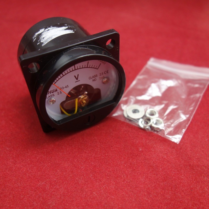 1PCS DC 0- 2000V Analog Voltmeter Analogue Voltage panel meter SO45 2000V/1mA