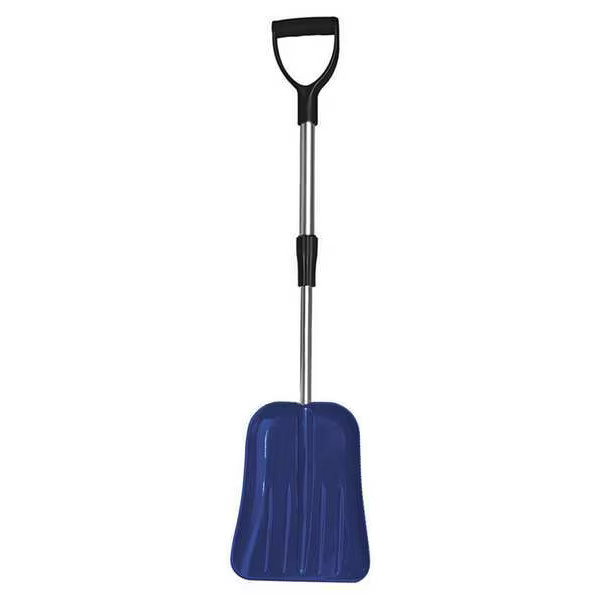 Westward Snow Shovel, 9 1/2 in W x Plastic Blade, 18-1/2 in to 27 in L Aluminum