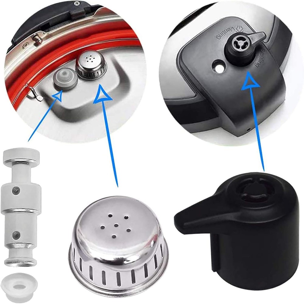 Steam Release Handle, Original Float Valve Replacement Parts with 3 Silicone Cap