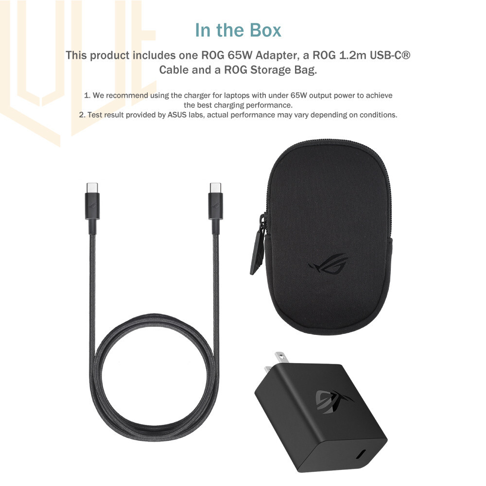 【2024Version】Original ASUS Official ROG 65W Adapter & 1.2M Type-C Cable【AC65-01】