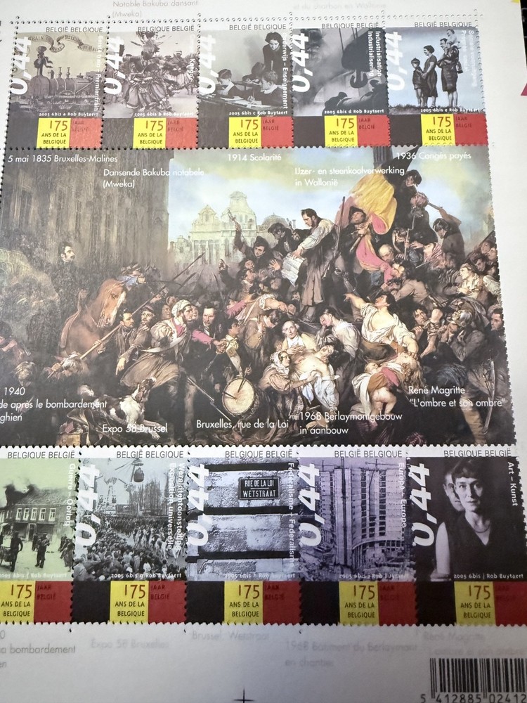 5 rare Belgiun post mini sheets